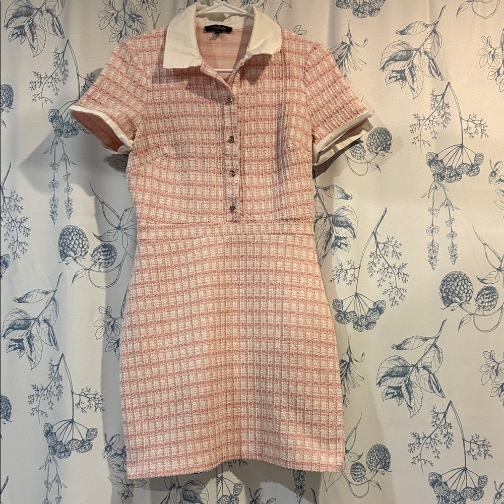 City Studio Pink Checkered Mini Dress